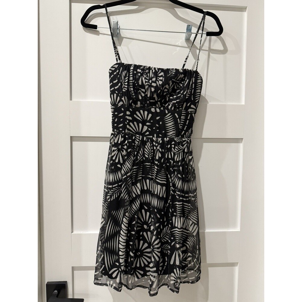 Guess By Marciano Black Ruffle Sleeveless Ribbed Women’s Mini Dress Size Medium